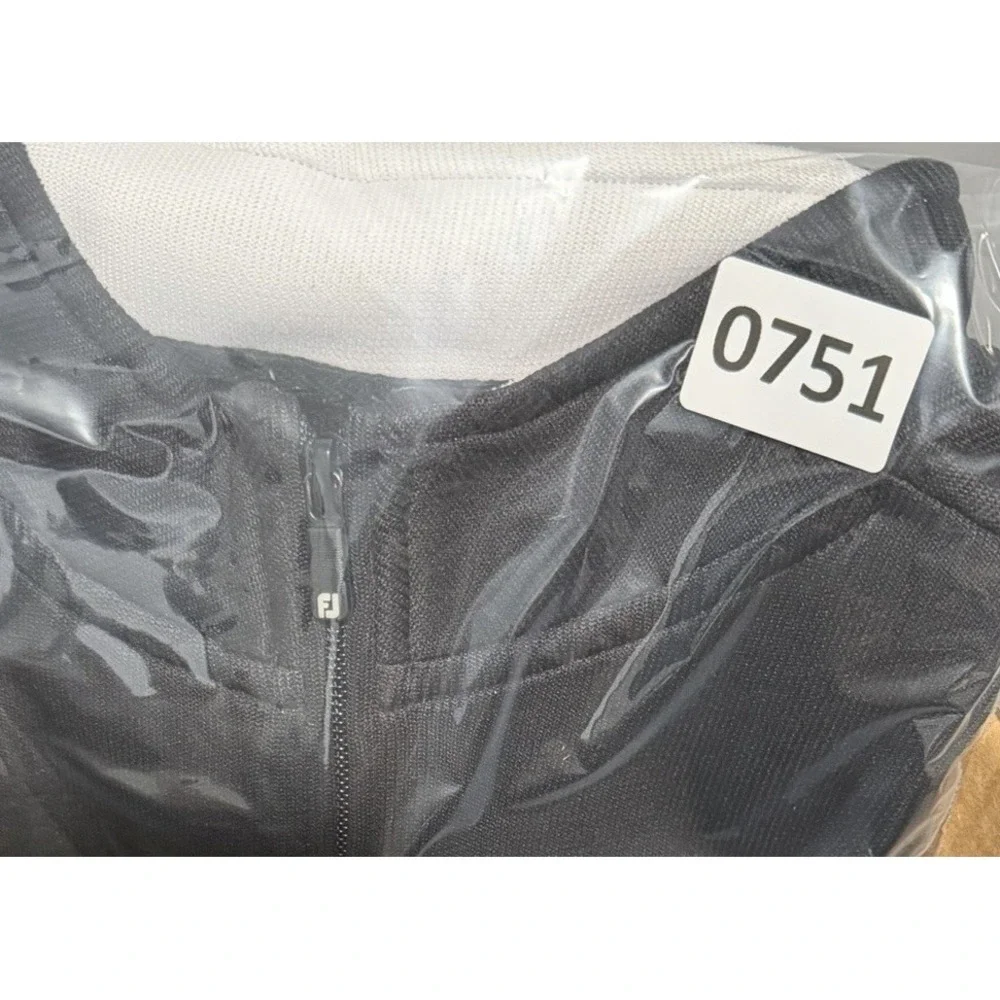 Footjoy 1/4‎ Zip Pullover Black Vest LG Ribbed Knit Maketewah Country Club Ohio